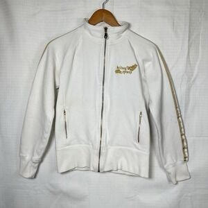VTG Britney Spears Official Circus Tour  White Zip up Sweat Shirt size Medium